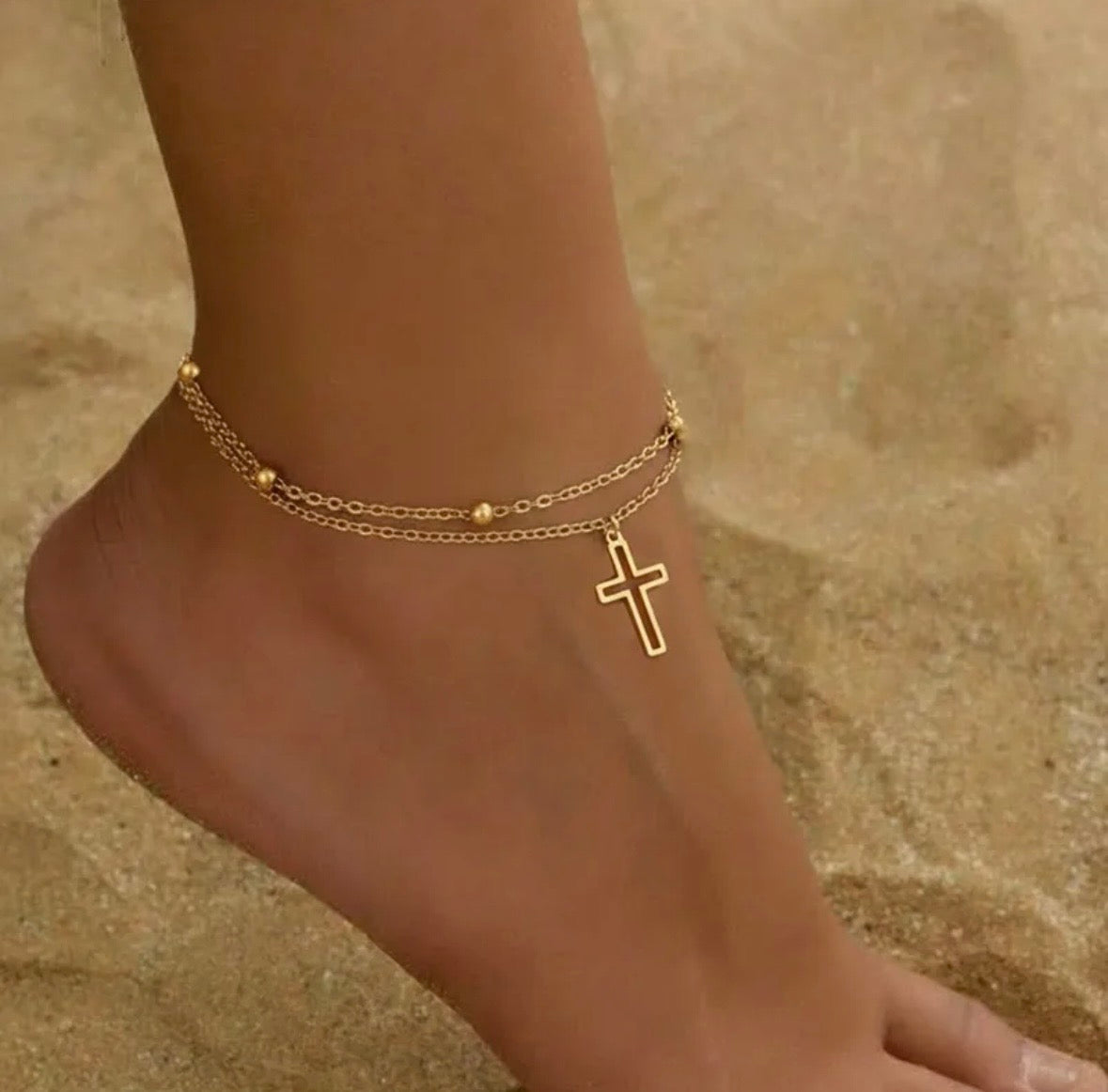 Chaîne de cheville croix