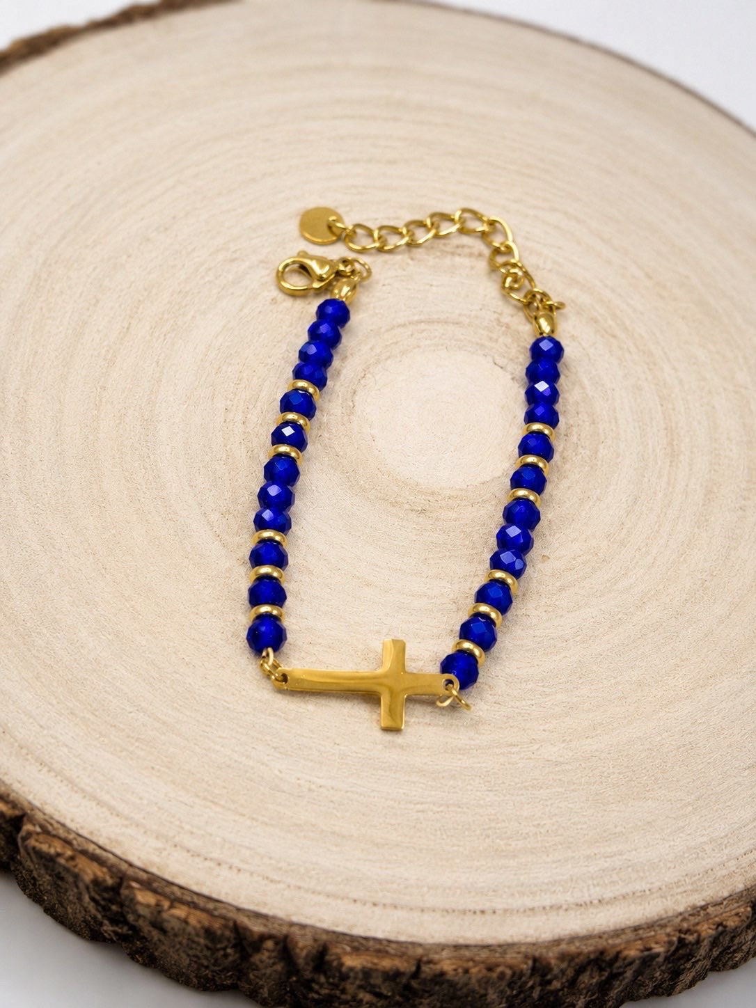 Bracelet croix perlé