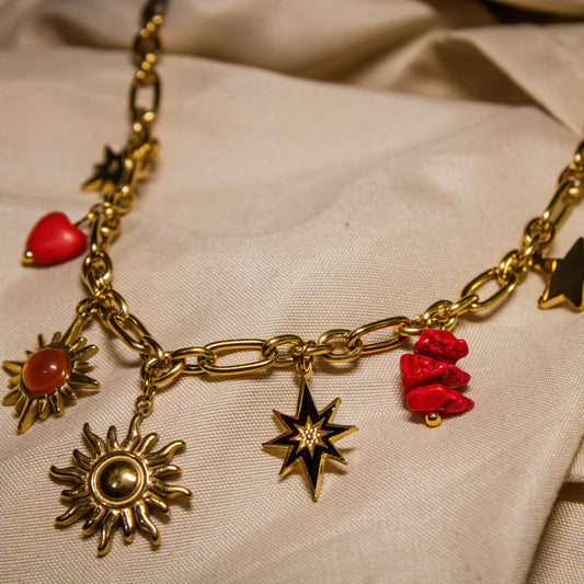 Collier breloque soleil