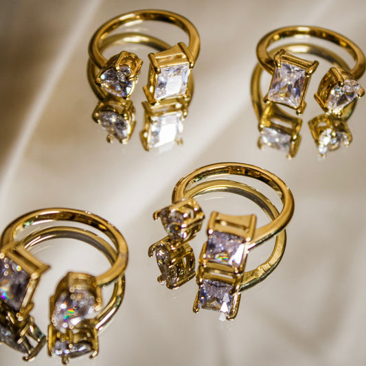 Bague double zircon