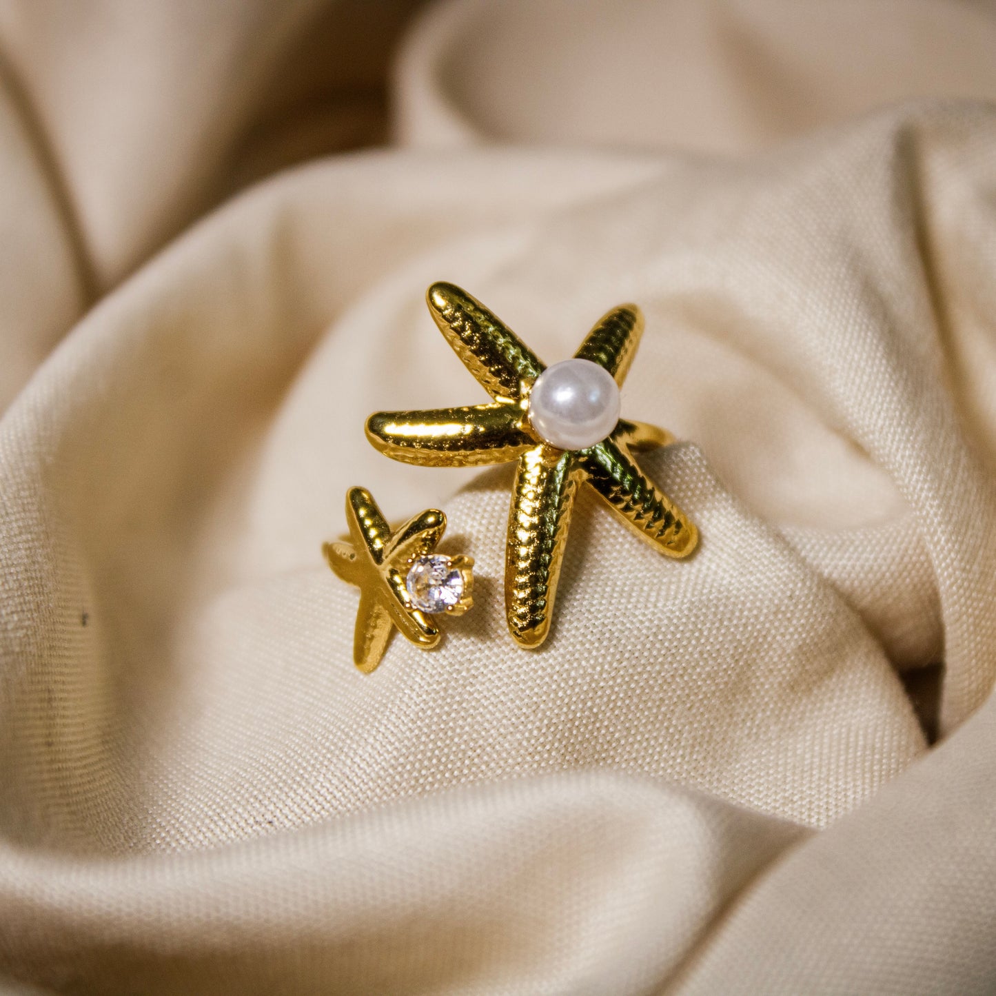 Bague étoile perlé