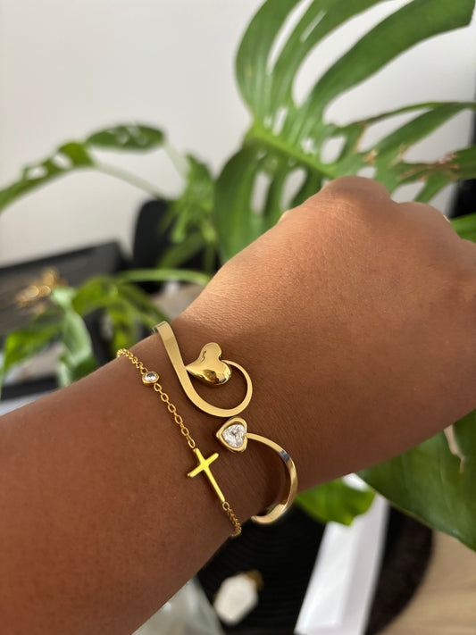 Bracelet croix acier inoxydable